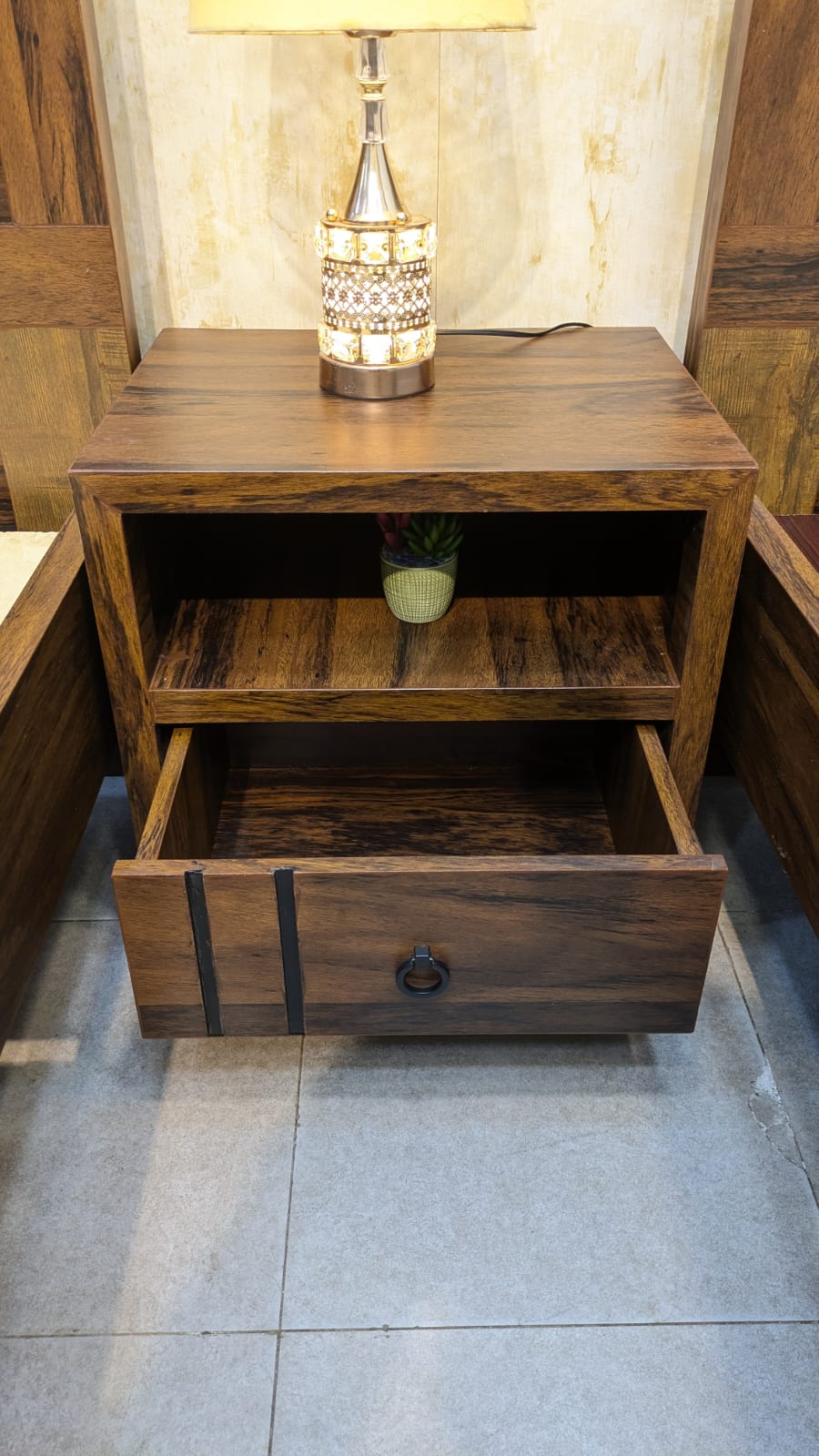 Brand New Pair of Single Beds with Shared Side Table