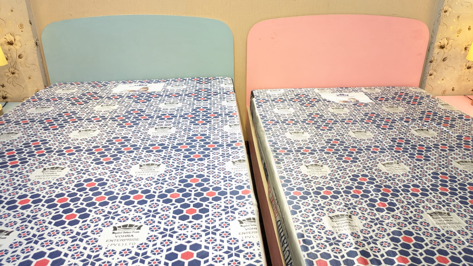 Habitt Pair of Single Beds with Side Tables and Mattress