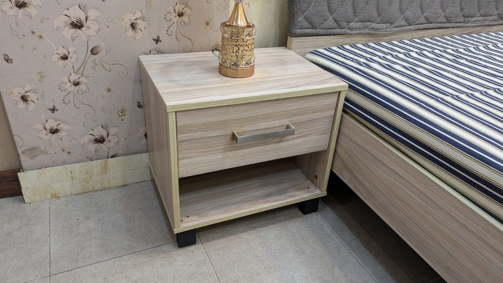 Habitt King Size Bed With 2 side tables