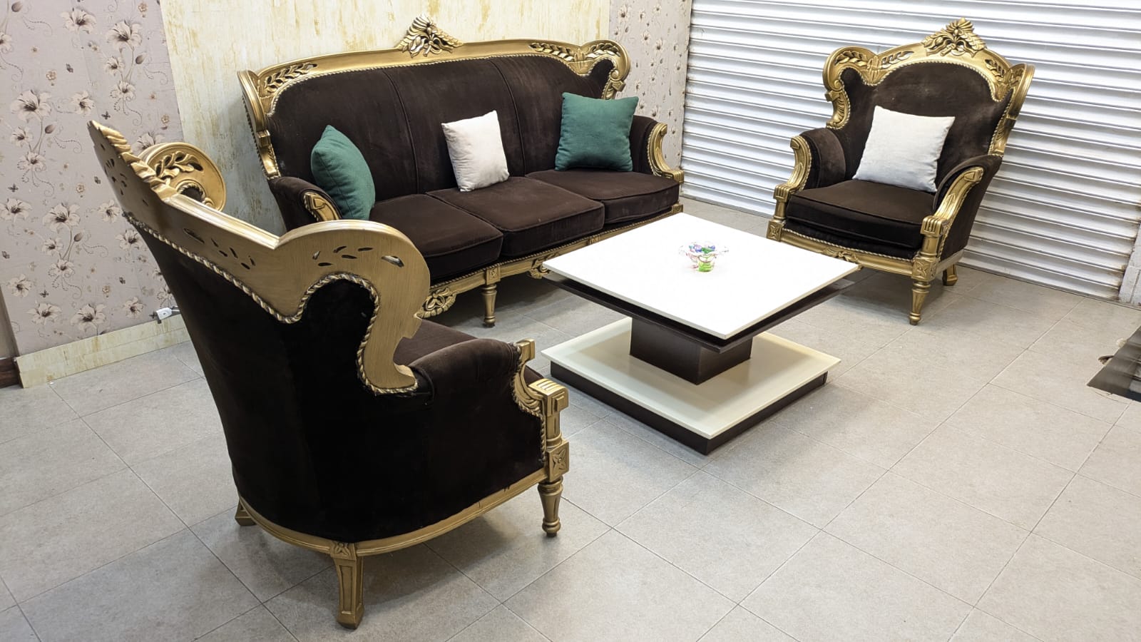 Solid Sheesham Wood Chinioti 5 Seater Sofa Set