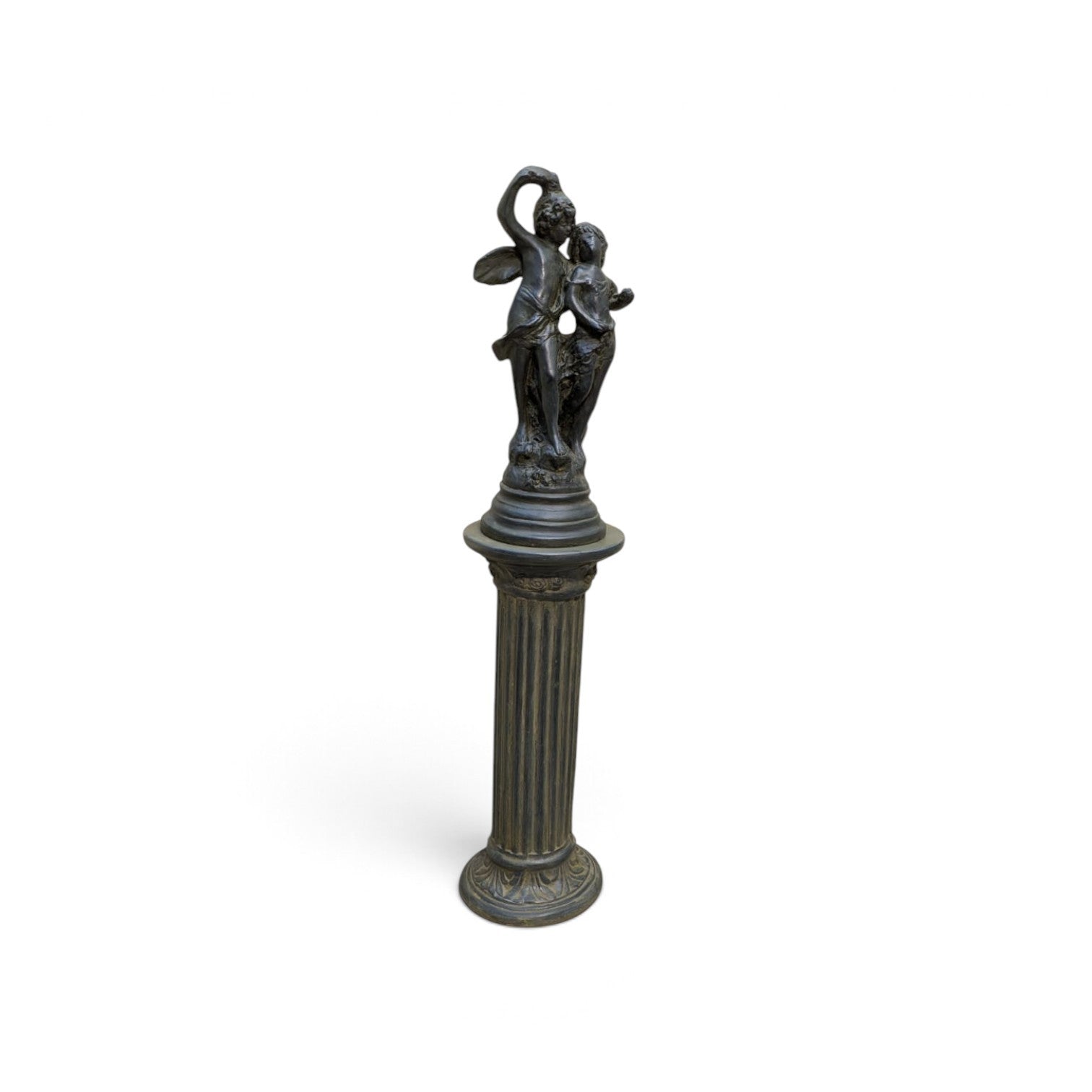 BRAND NEW  DECORATIVE PEDESTAL WITH FIGURINE