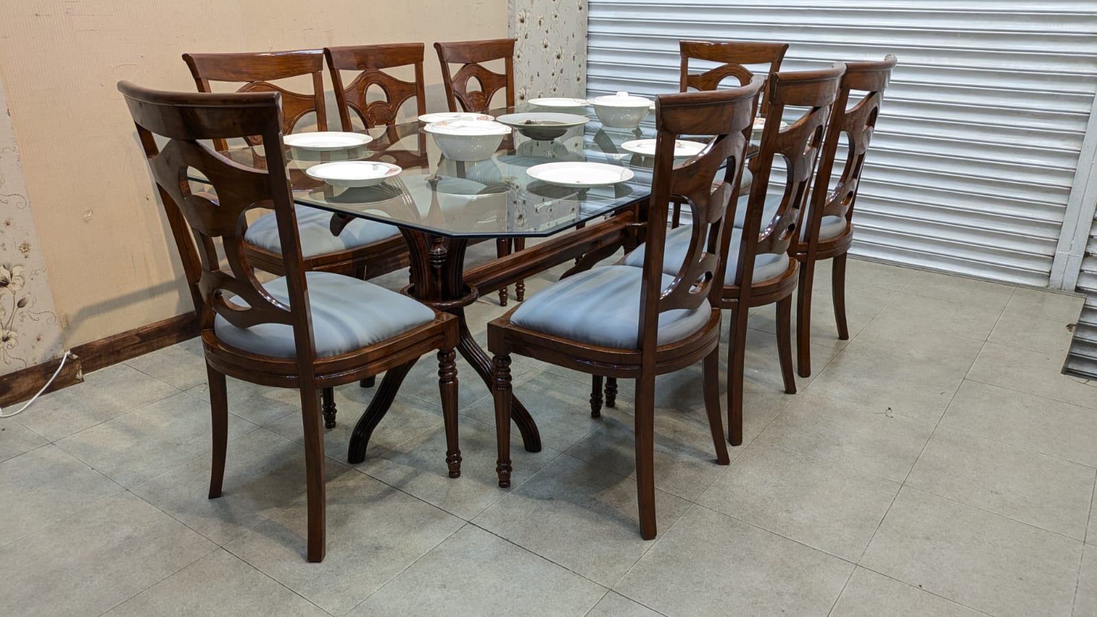 Solid Sheesham Wood 8 Seater Dining Table