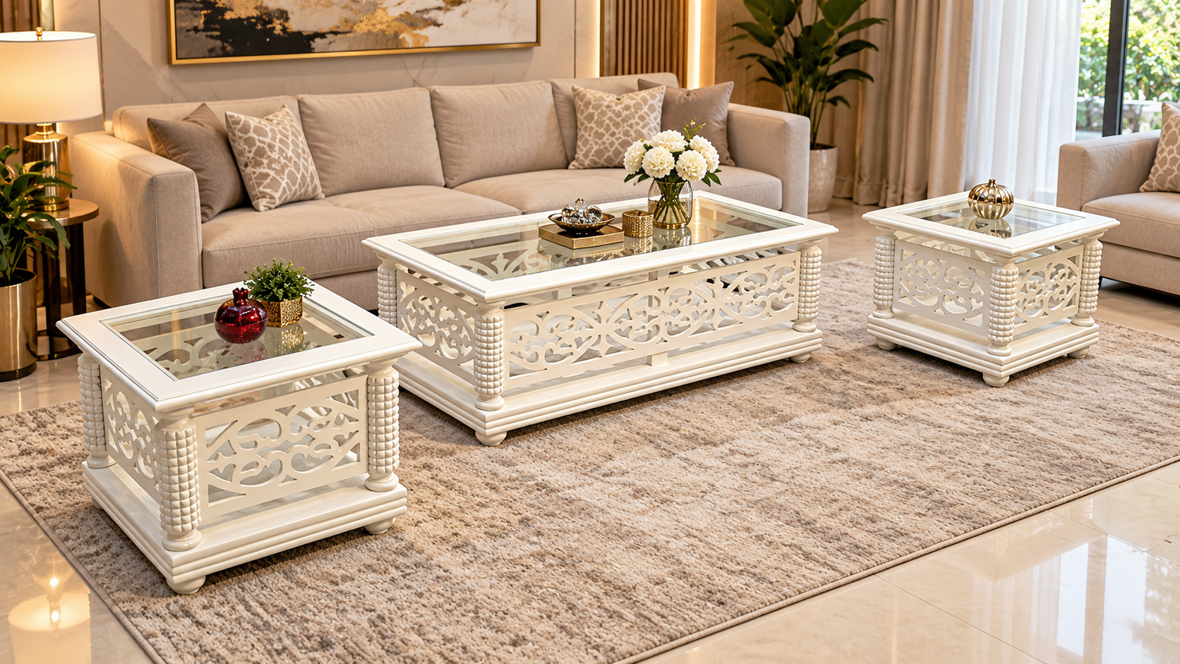 Center Table Side Table Set