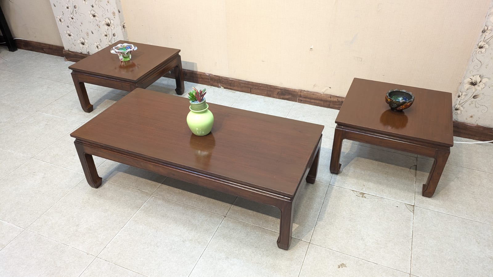 Center Table with 2 Side Tables Set
