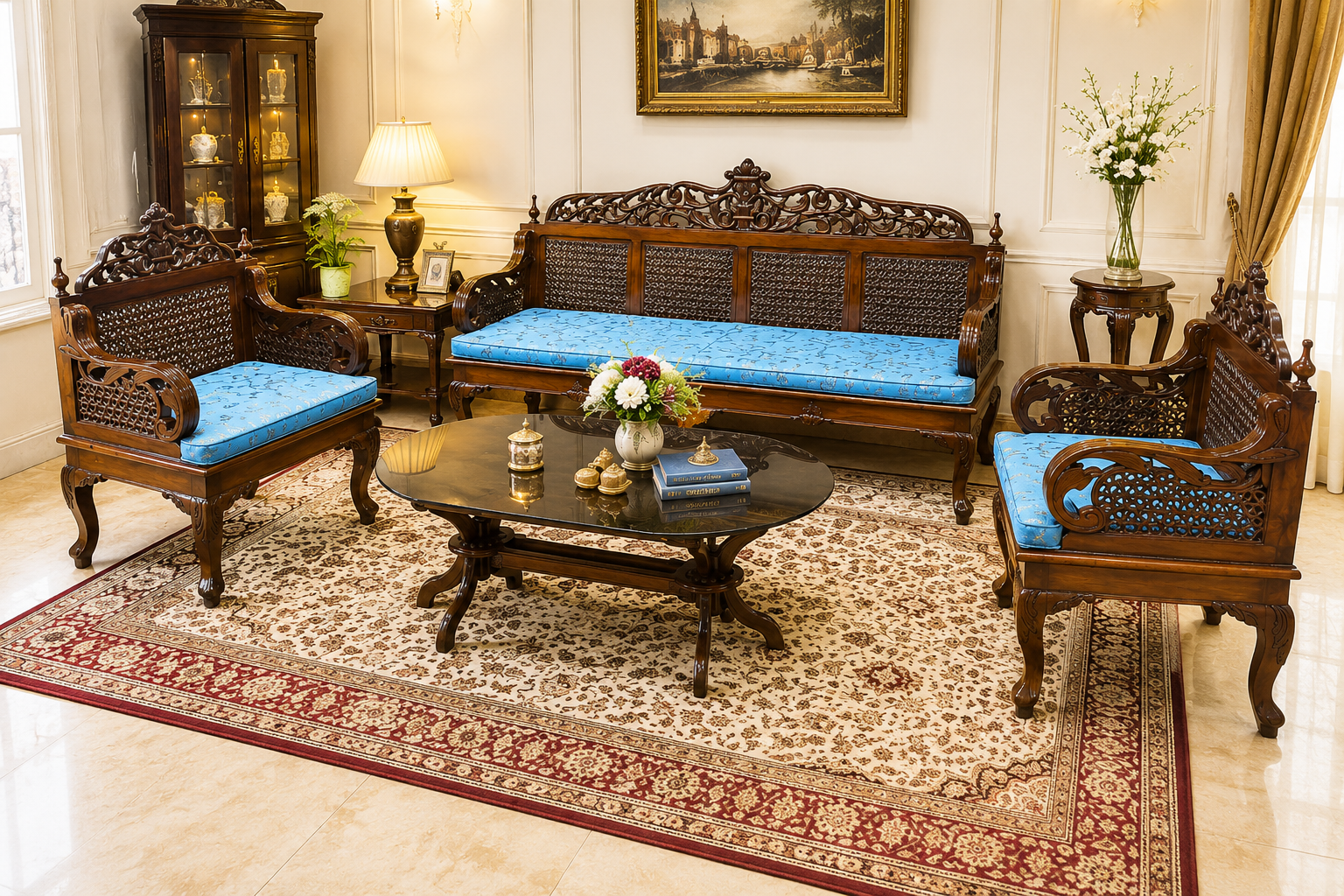 Antique 5 Seater Sofa Set