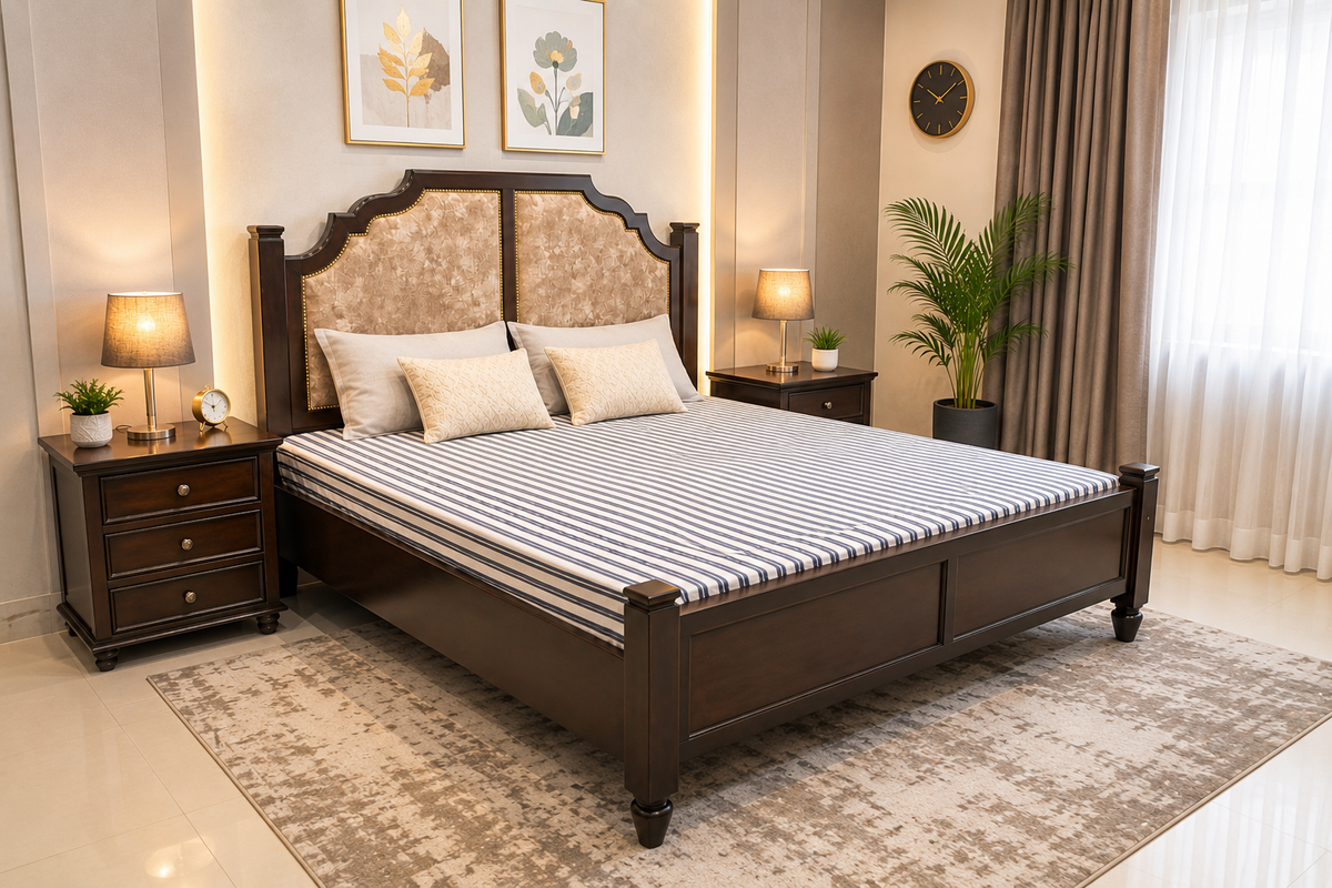 King Size Bed With 2 Side Tables
