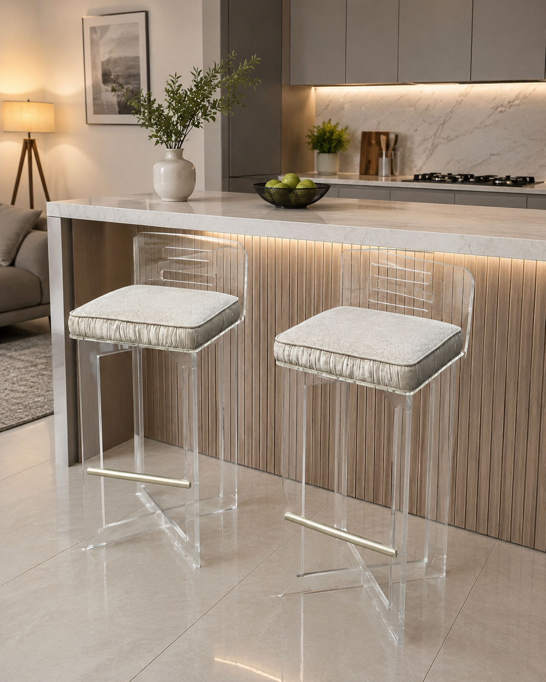 Pair Of Acrylic Bar Stools