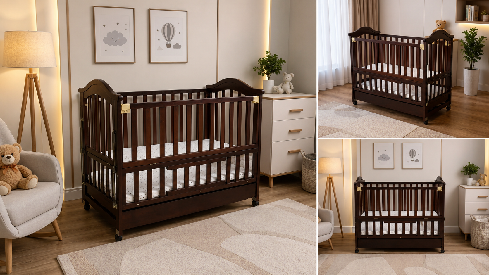 Imported Babies World Baby Cot with Mattress