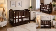 Imported Babies World Baby Cot with Mattress