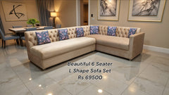 6 Seater L Shape Sofa Set