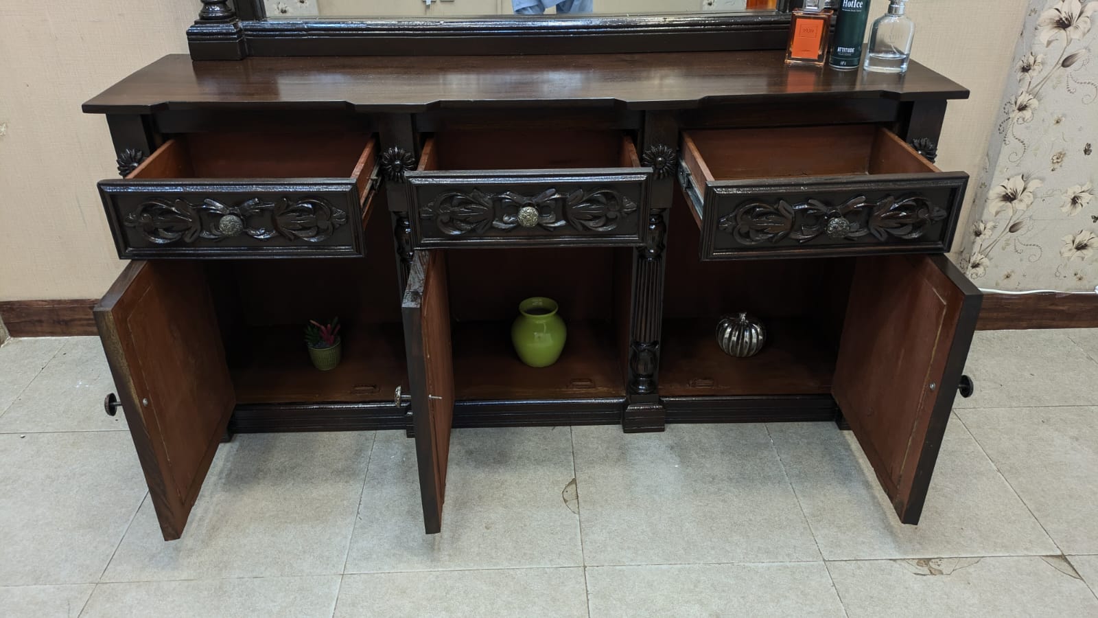 100% Solid Sheesham Wood King Size Bed Set