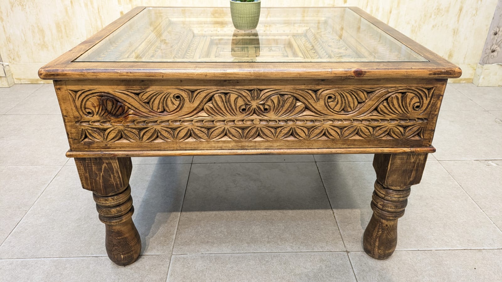 Solid Diyar Wood Pair Of Corner Tables