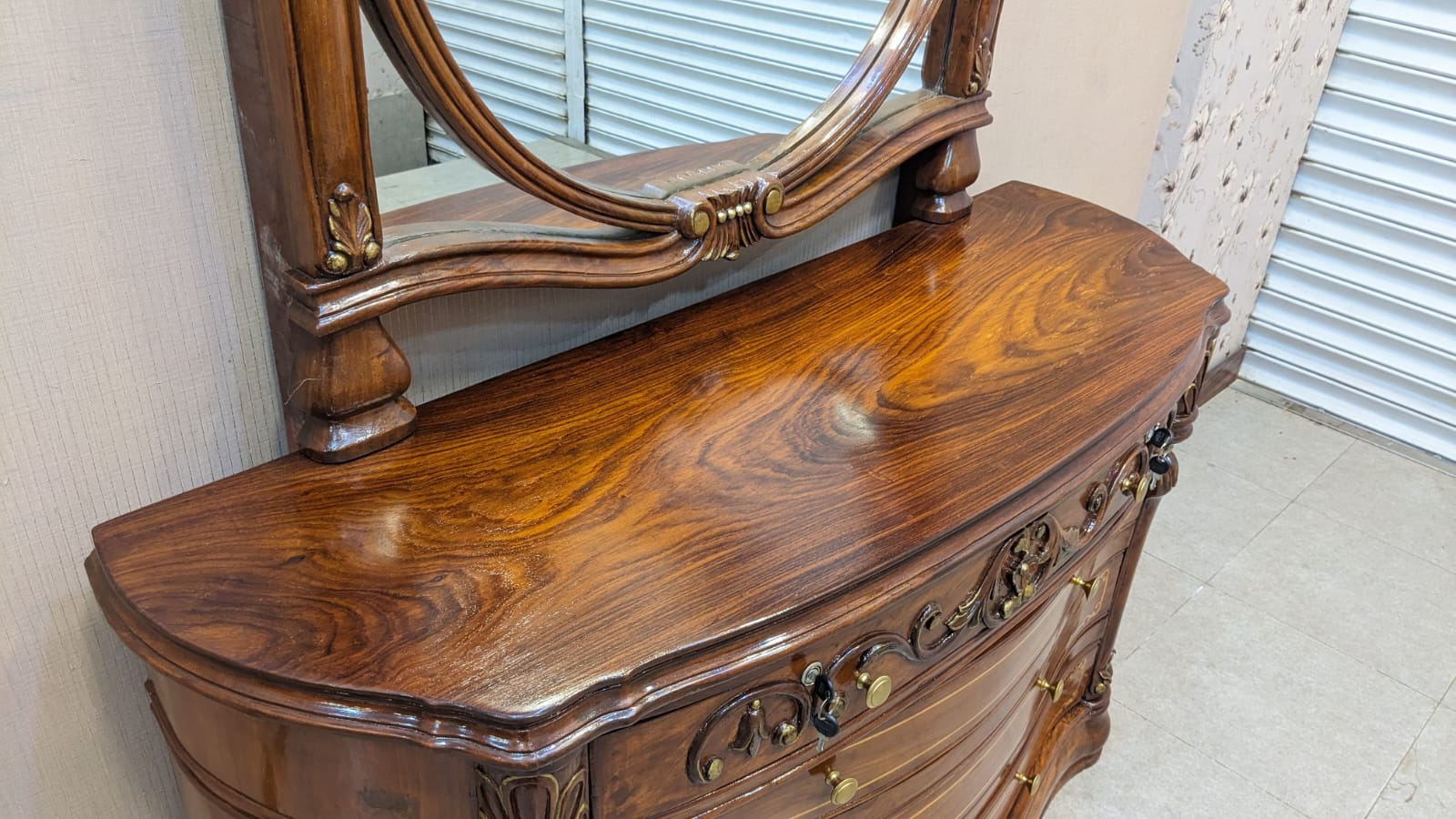 Solid Sheesham Wood King Size Bed Set