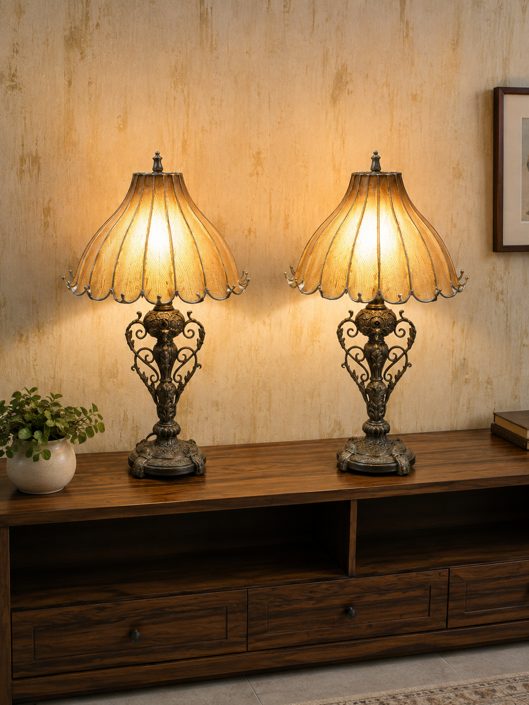 Vintage Pair Of Table Lamps