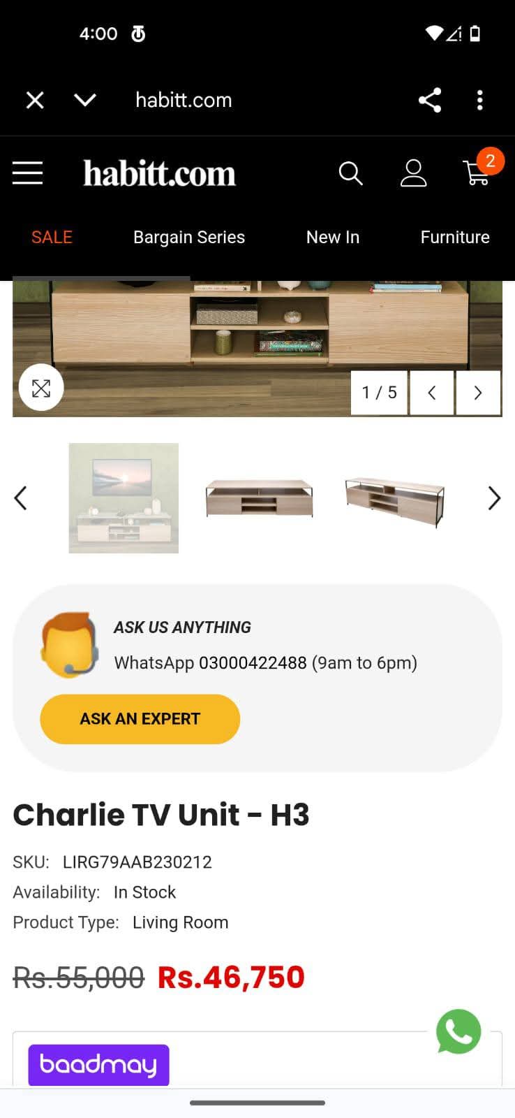 Habitt Charlie Tv Unit
