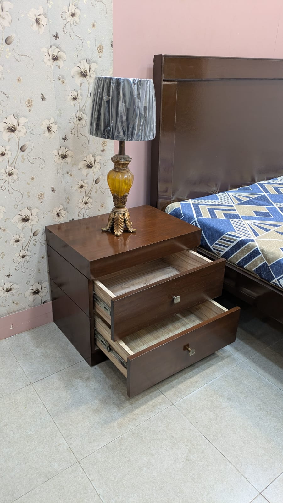 PLY Wood King Size Bed Set