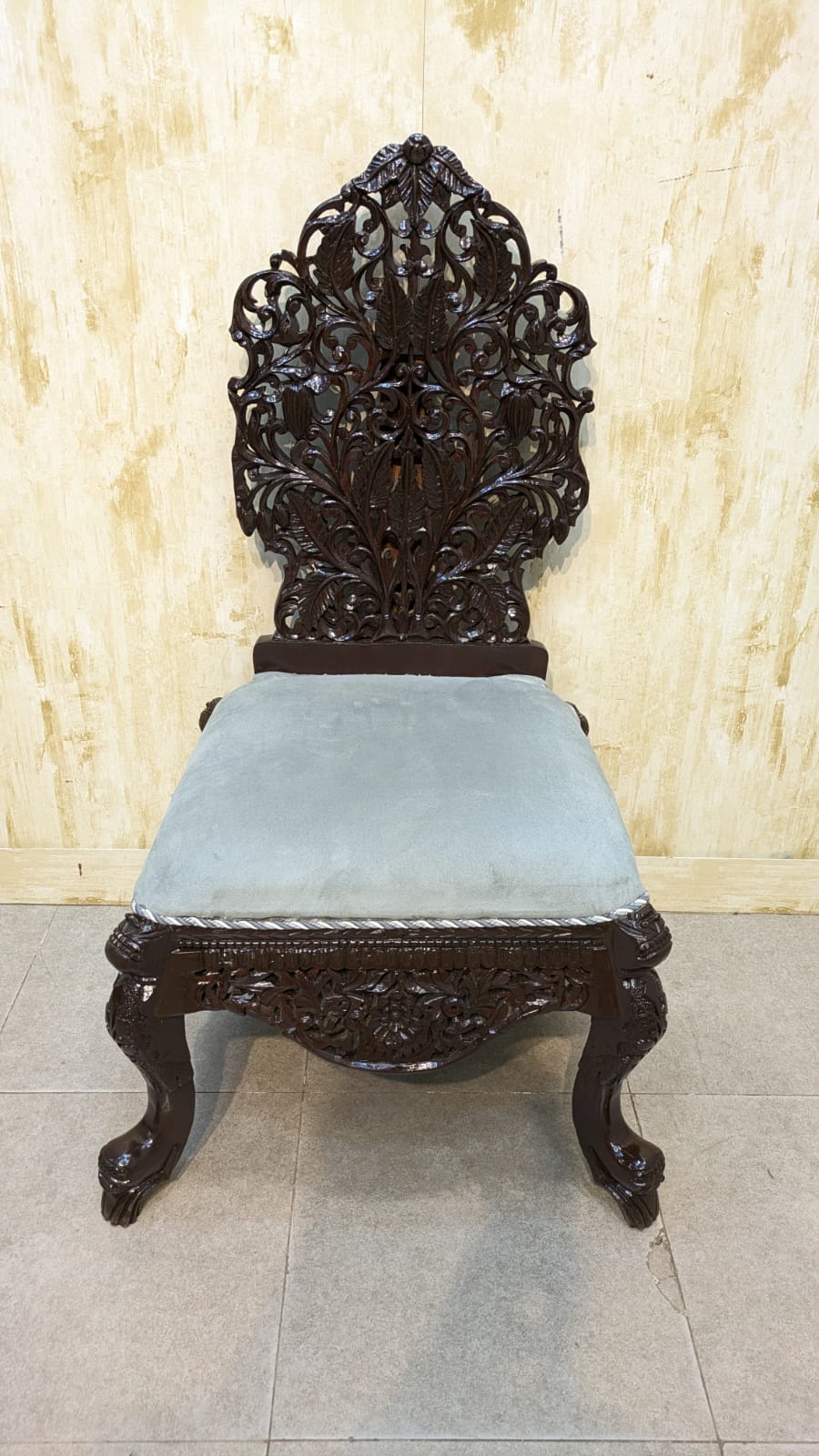 Sheesham Wood Pair Of peri Chair with Ottoman