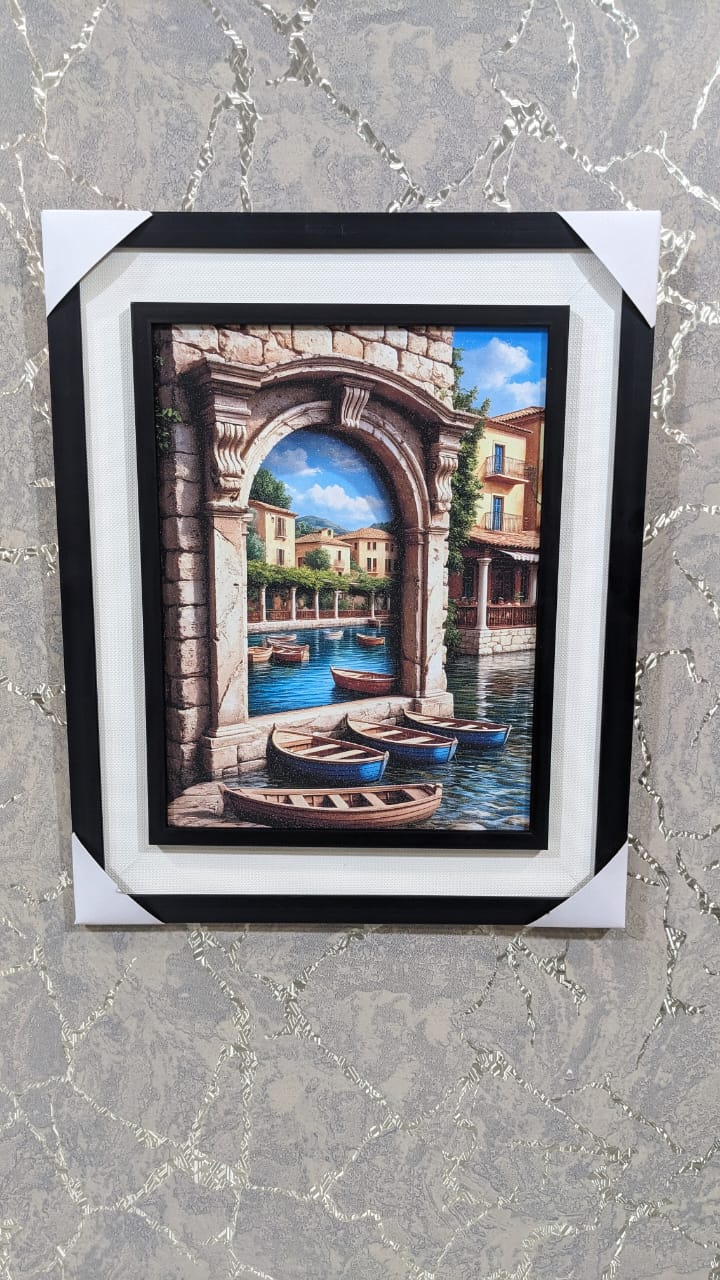 Wall Mounted Frame "Mediterranean Archway Escape"