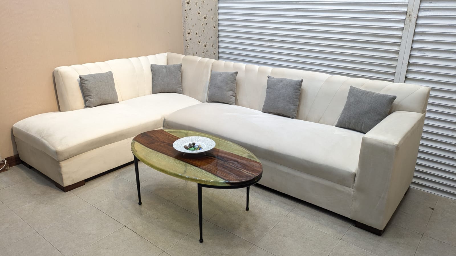 Modern Design 6 Seater L Shape Sofa Set