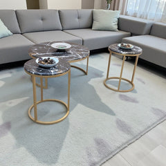 Marble Top Center and Side Tables Set