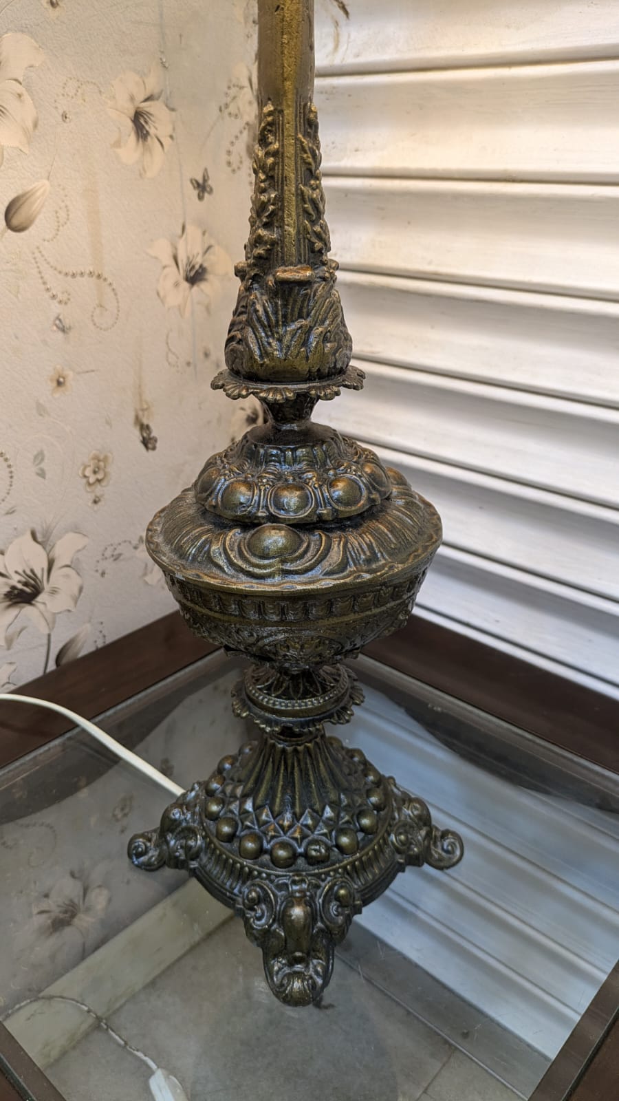 Imported Vintage Pure Silver Table Lamp