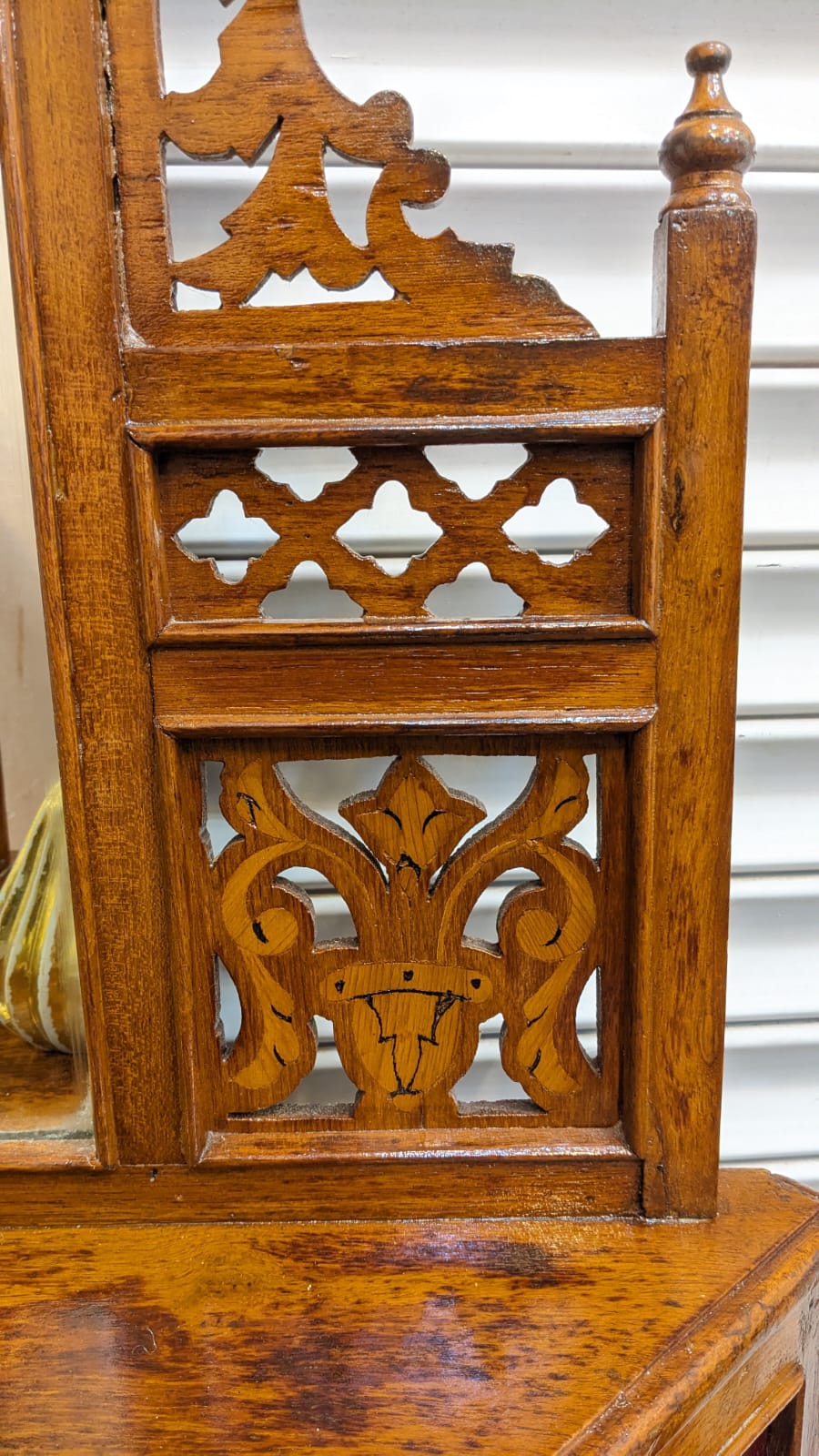Antique Pure Burma Teak Wood Display Corner