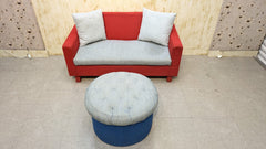 Kid 2 Seater Sofa Set With Ottoman