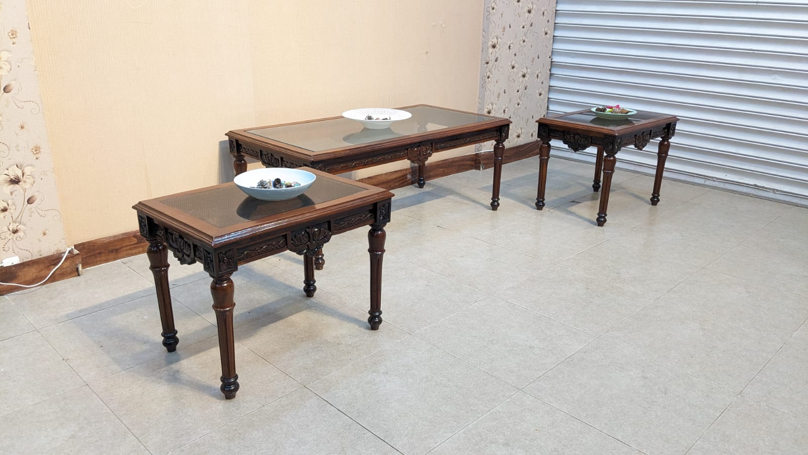 Solid Sheesham Wood Center & Side Tables Set
