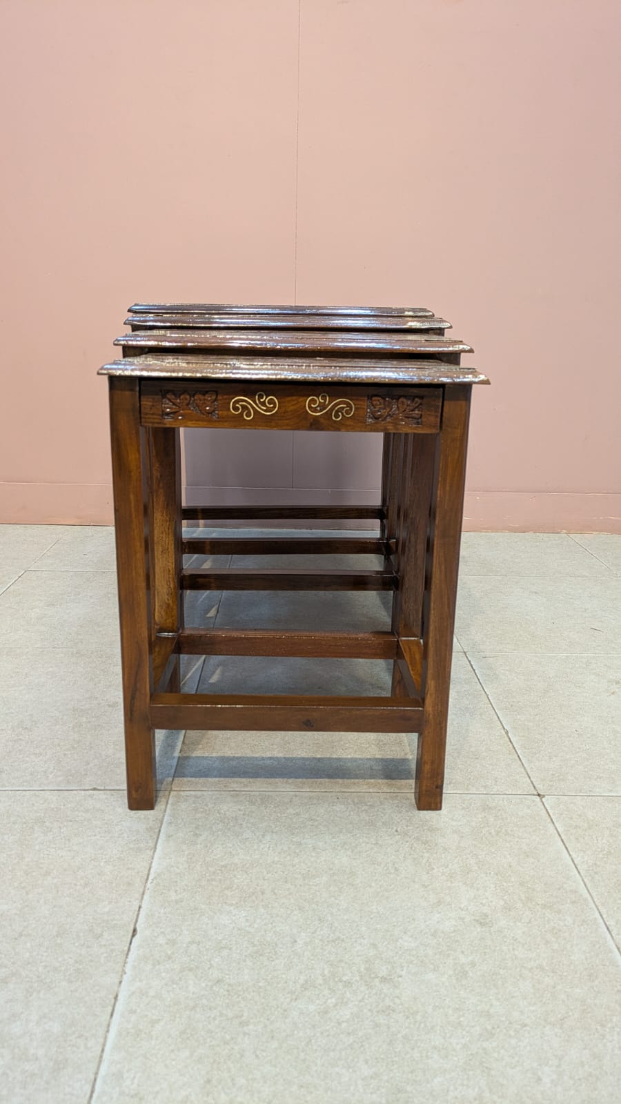 Solid Sheesham Wood Nesting Table