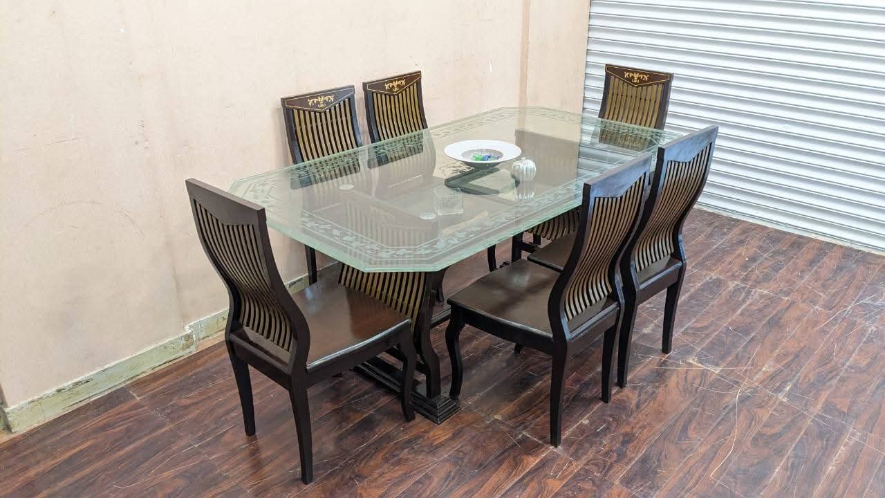 Pure Sheesham Wood 6 Seater Dining Table