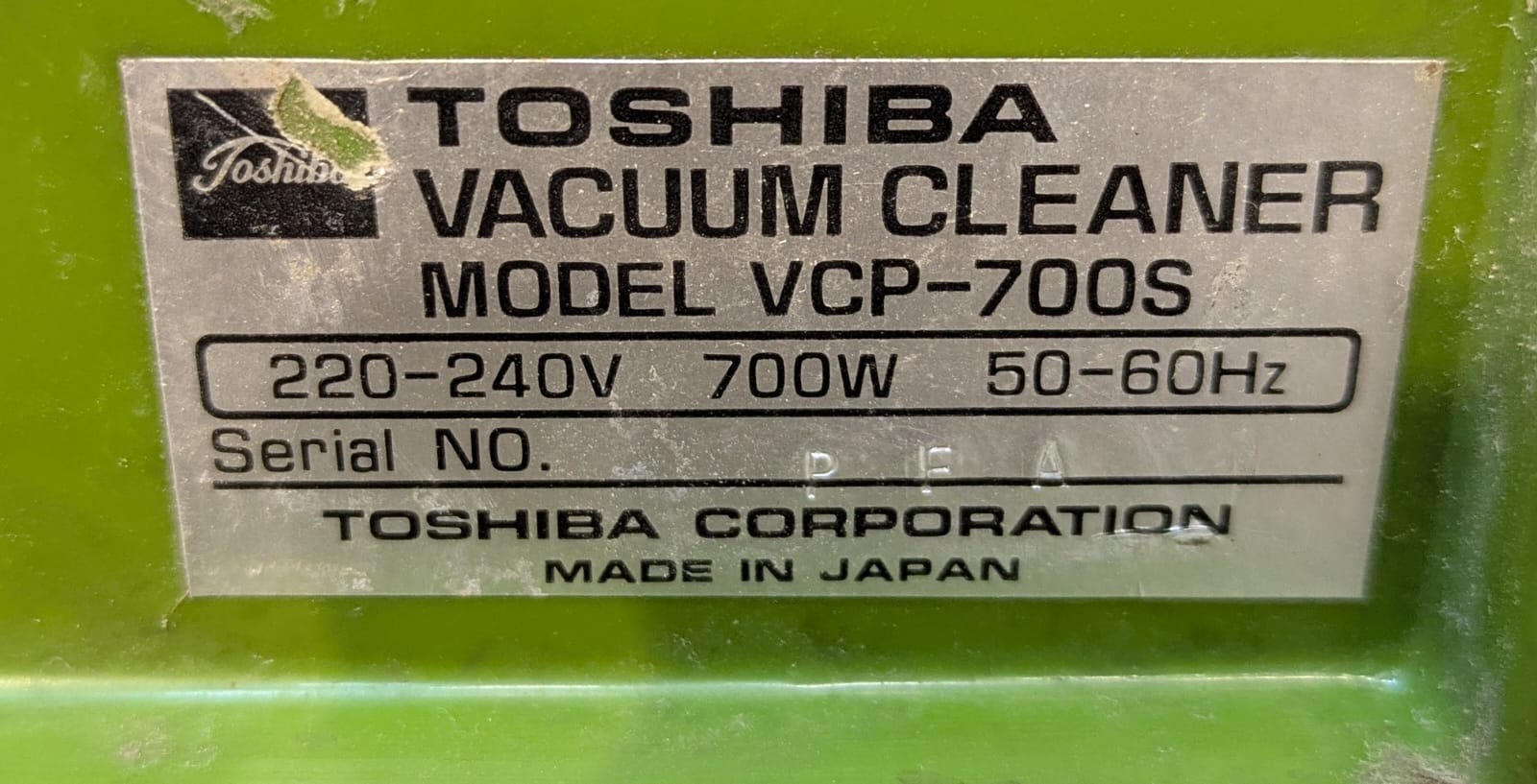 Toshiba Vacuum Cleaner