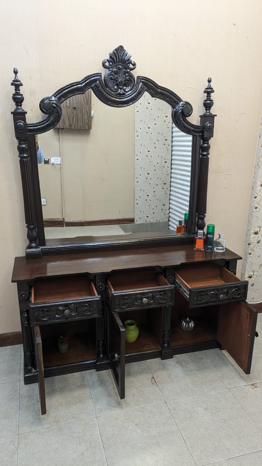100% Solid Sheesham Wood King Size Bed Set