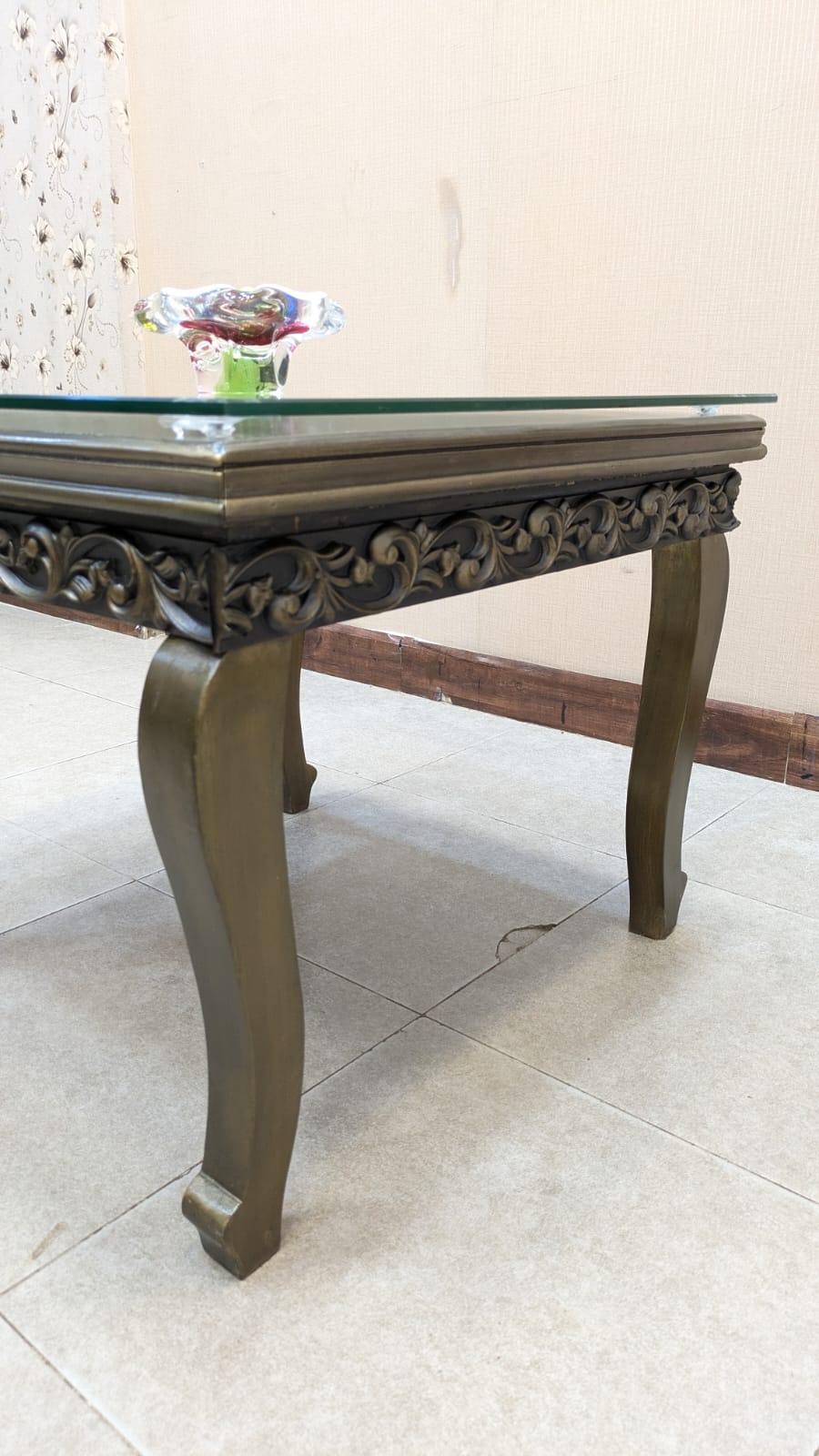 Sheesham Wood and Ply Wood Center and Side Tables Set