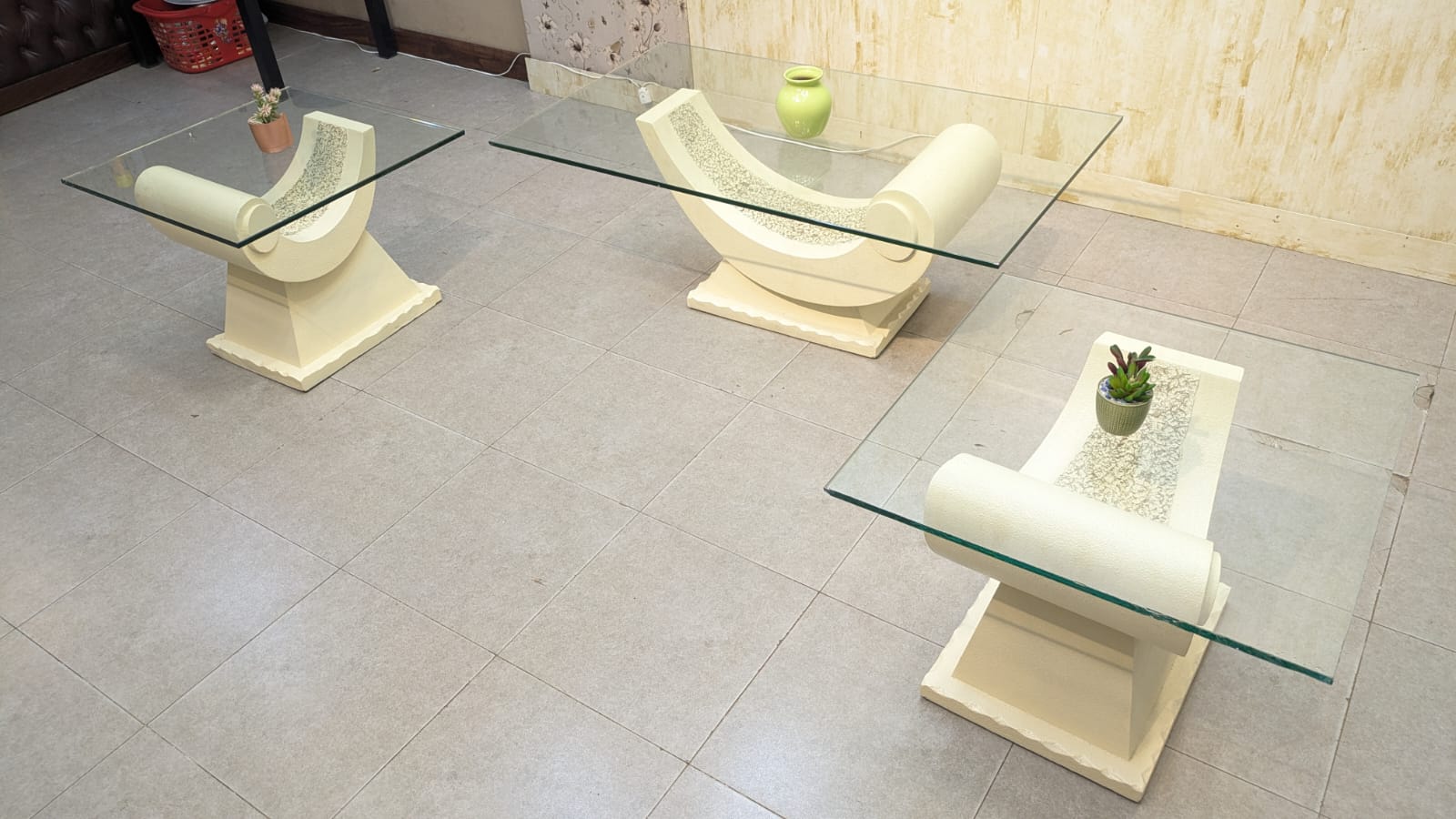 Center Table with 2 Side Tables