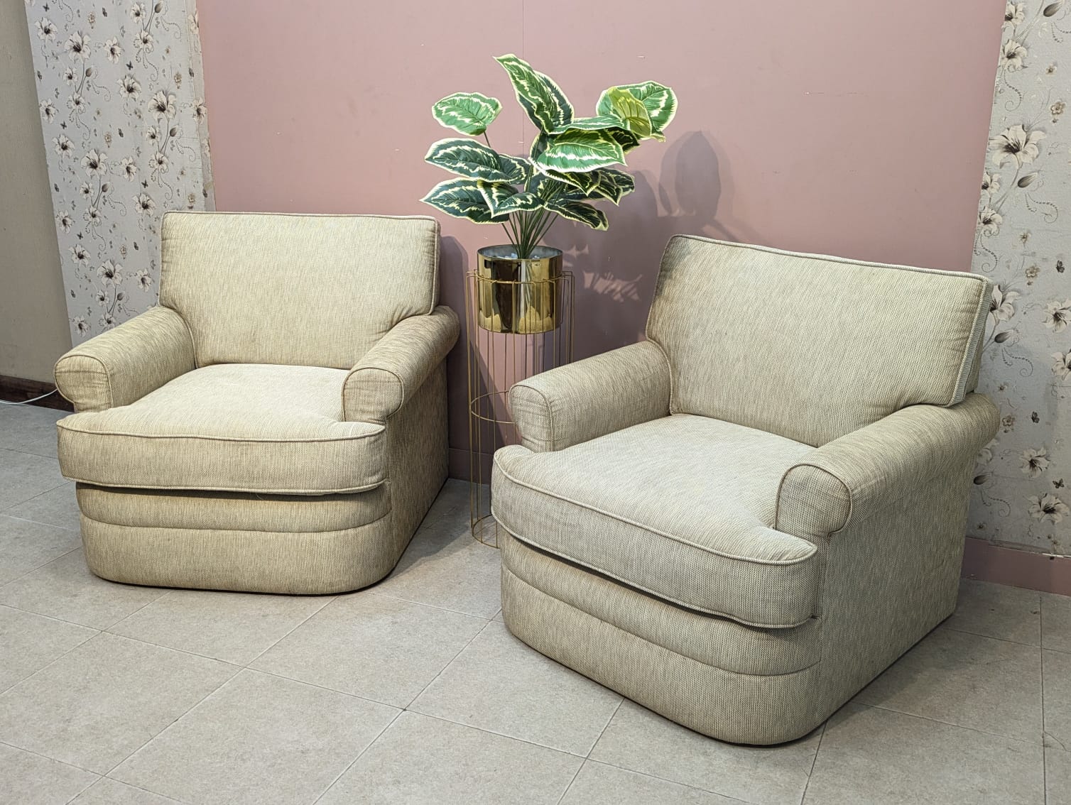 Super Comfortable Pair Of Single Sofa