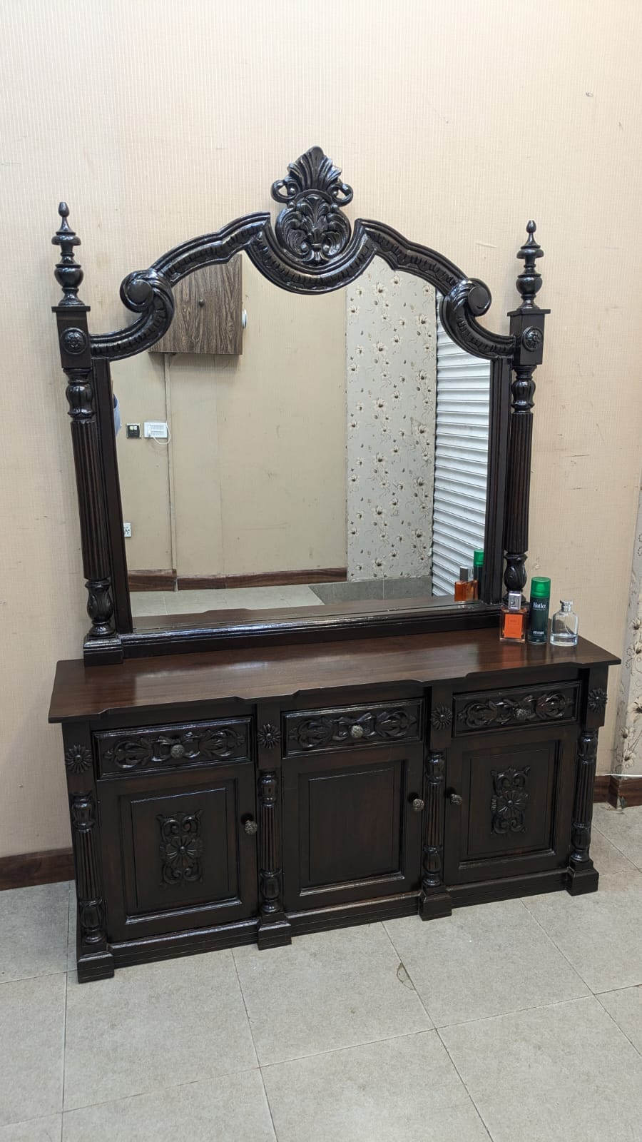 100% Solid Sheesham Wood King Size Bed Set