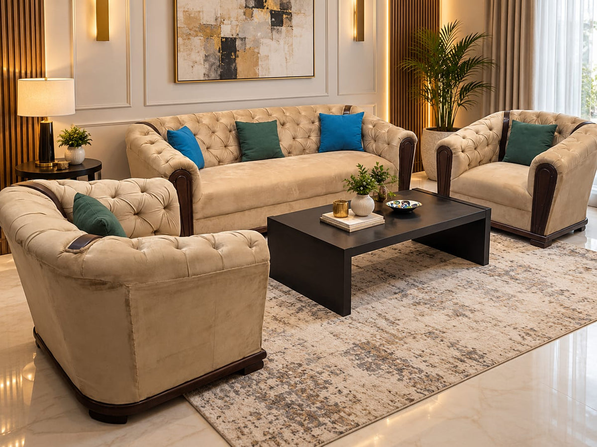 Modern 5 Seater Chesterfield Sofa Set