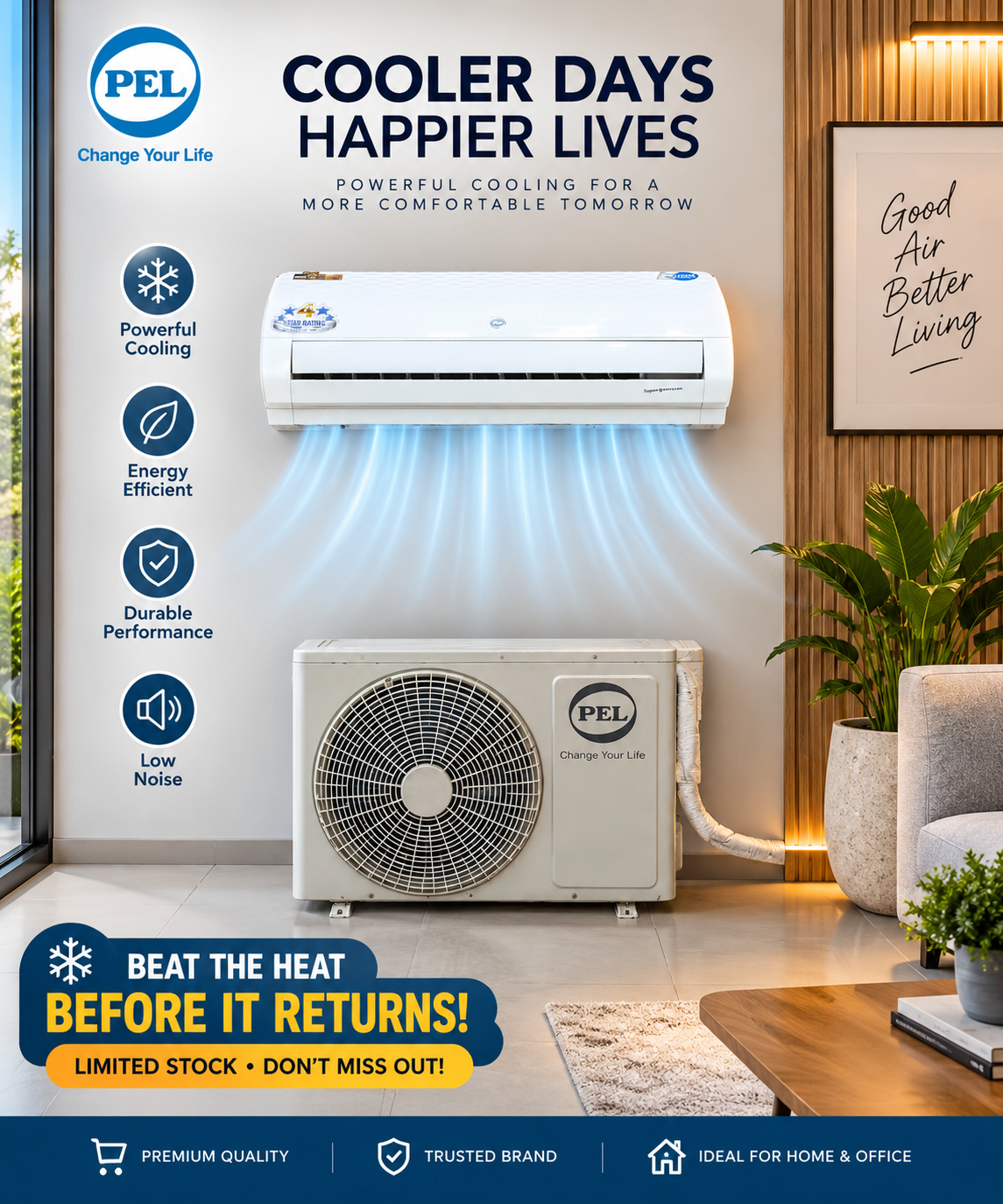PEL 1 TON SPLIT AIR CONDITIONER