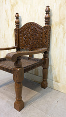Antique solid Burma teak Peerah Chair Pair