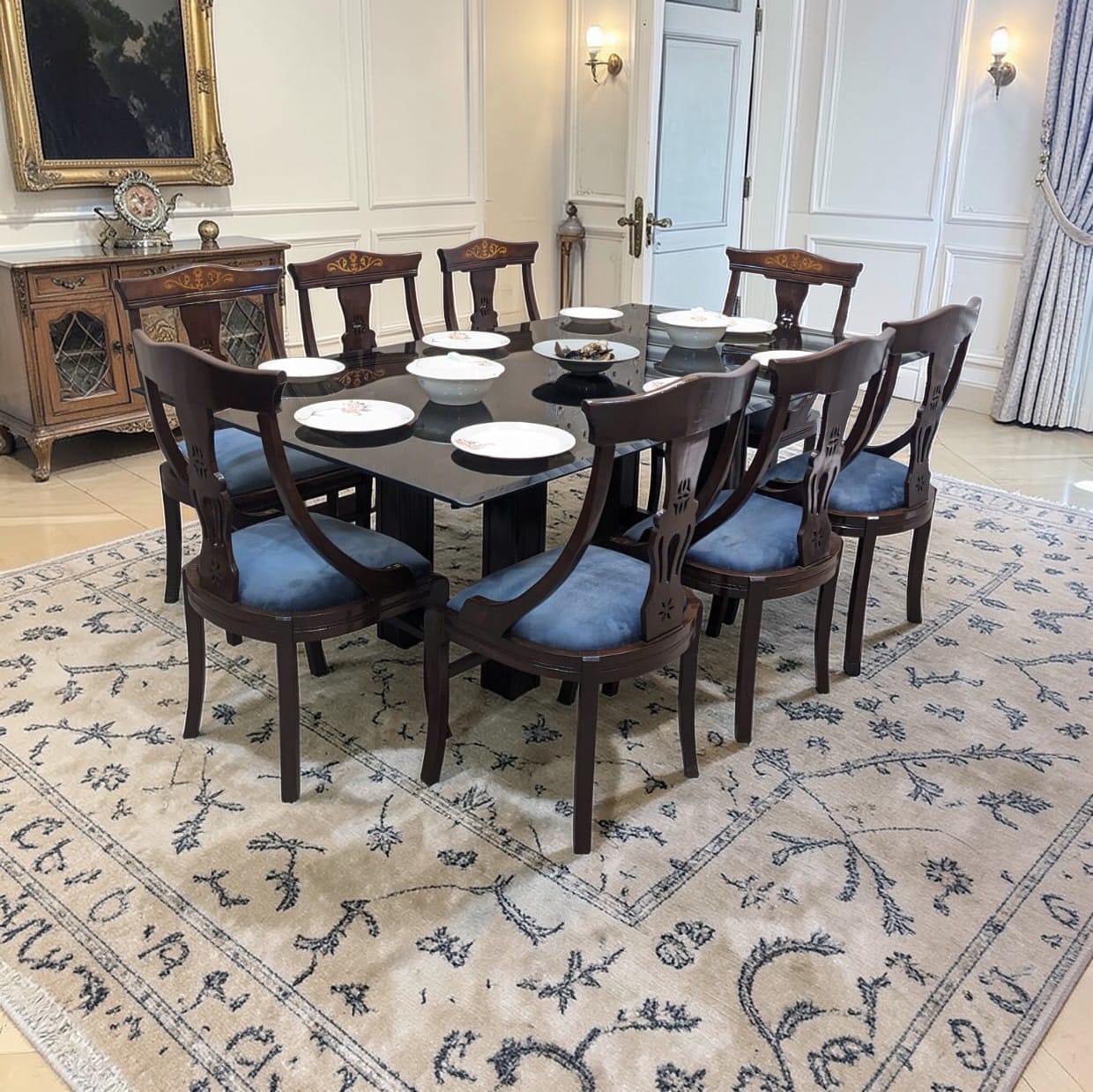 Solid Sheesham Wood 8 Seater Dining Table