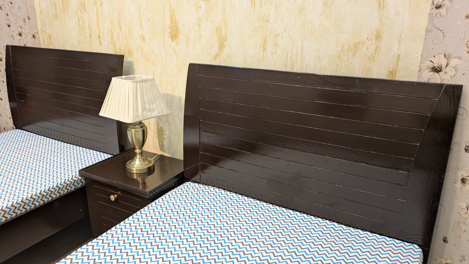 Pair OF Single bed with 1 Side table