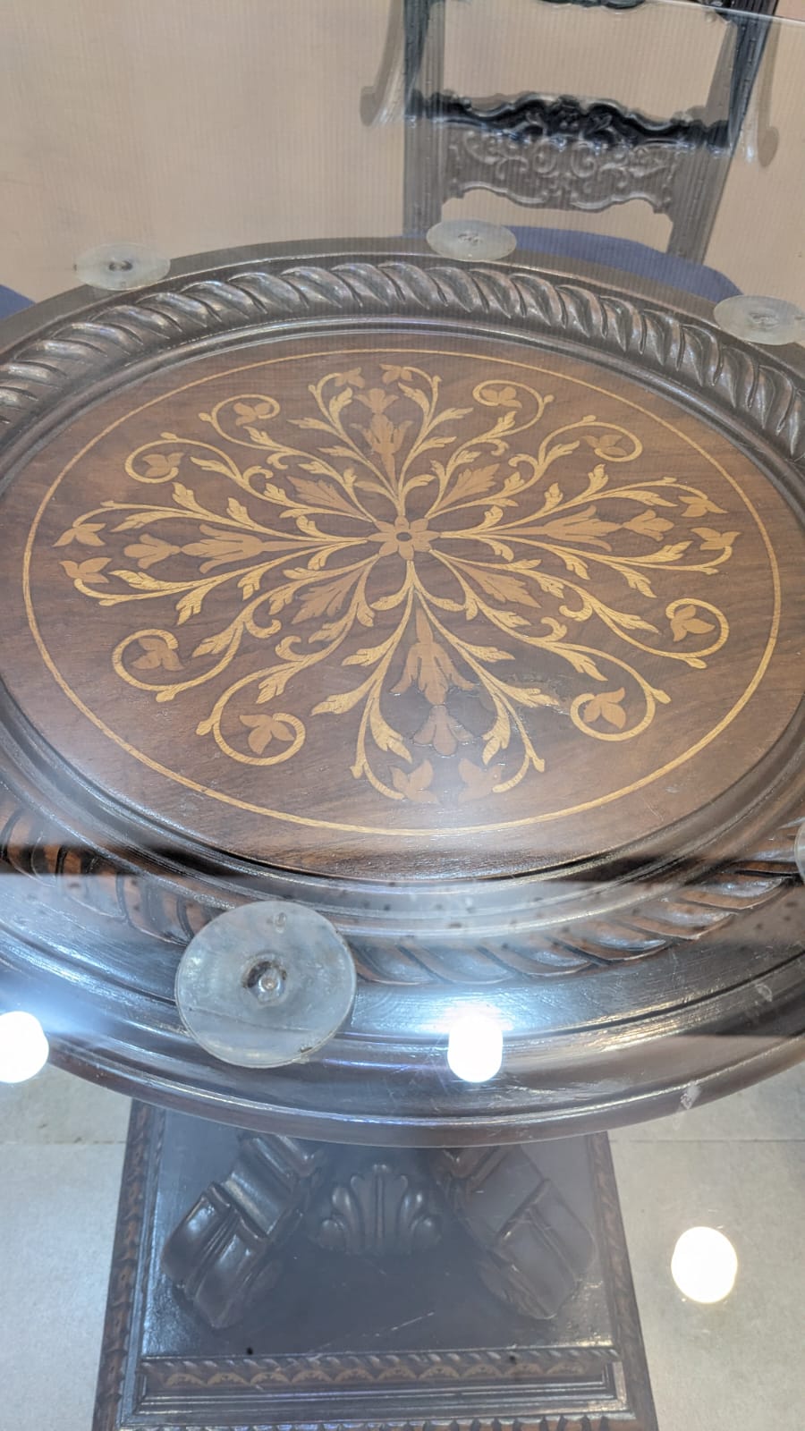 Solid Sheesham Wood 6 Seater Round Dining Table