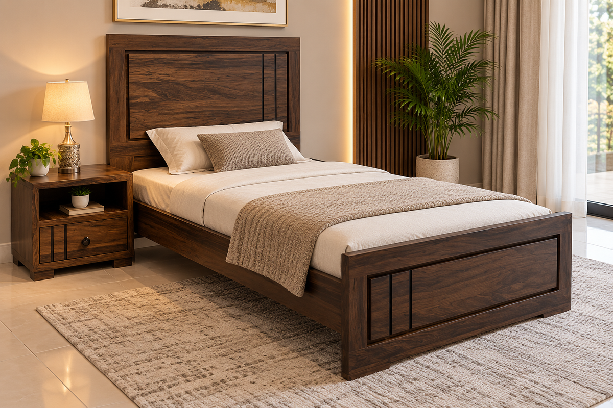 Brand New Single Bed With Side table
