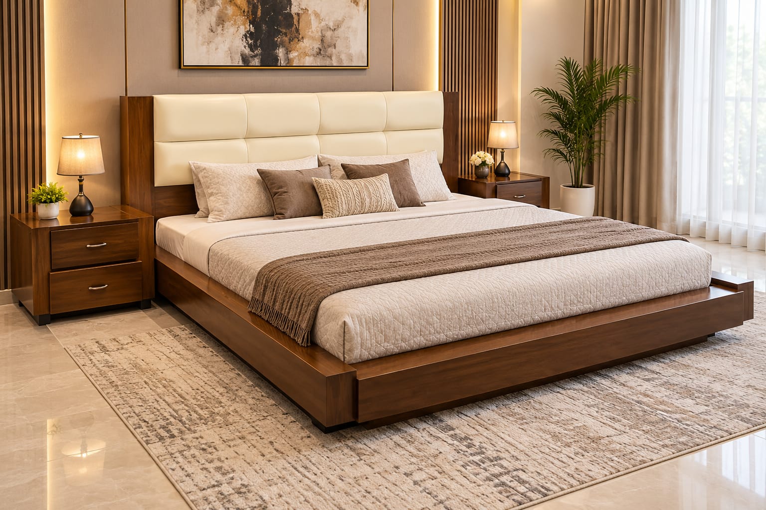 Low Height king Size Bed Set