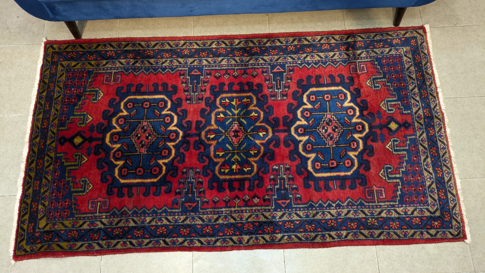 Vintage Persian Medallion Hand Knotted Carpet