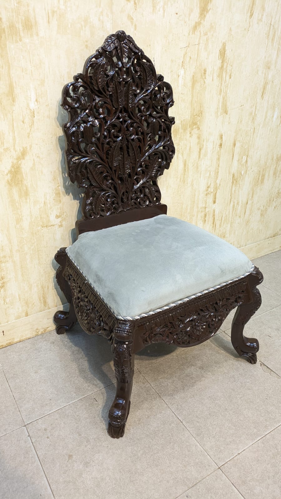 Sheesham Wood Pair Of peri Chair with Ottoman