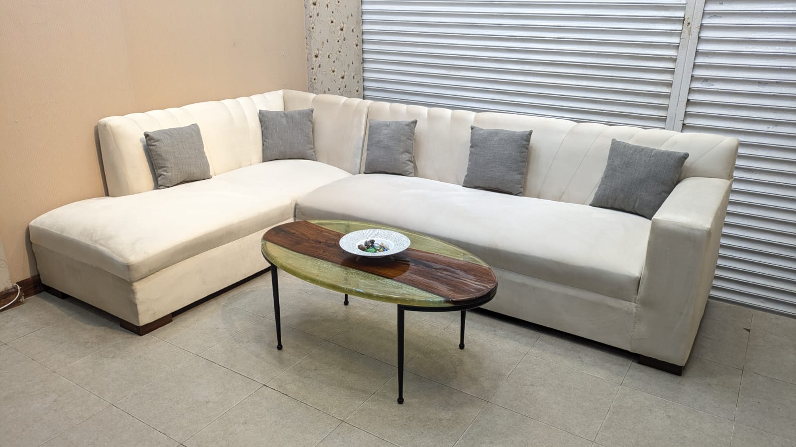 Modern Design 6 Seater L Shape Sofa Set