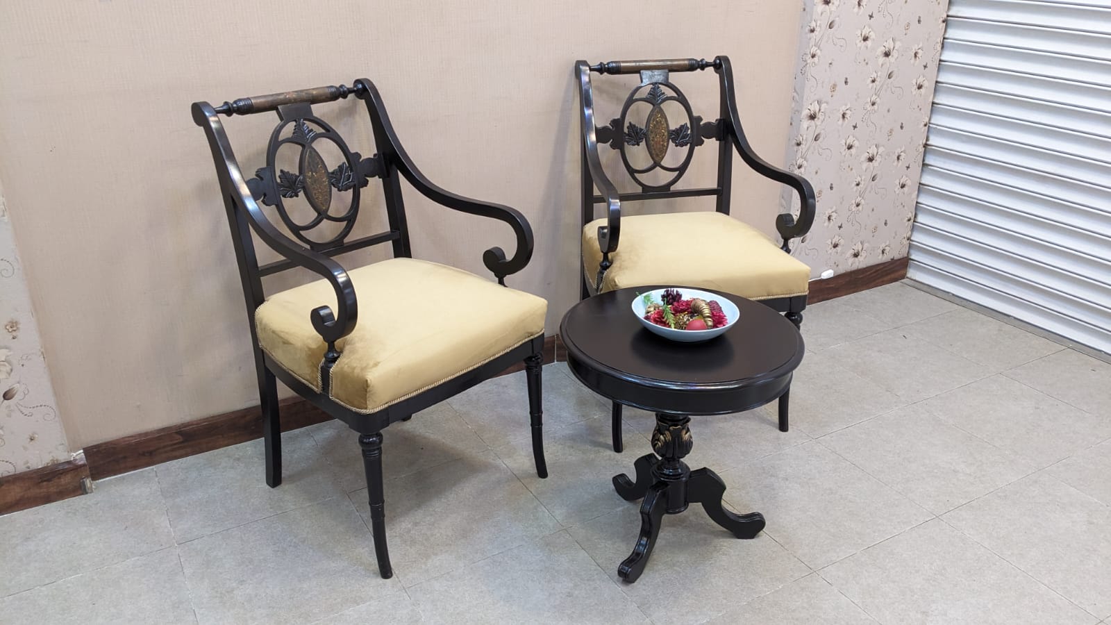 Kalamkar Furniture Solid Sheesham Wood Coffee Chairs Set