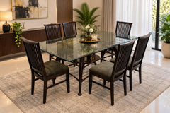 Imported Solid Beech Wood 6 Seater Dining Set