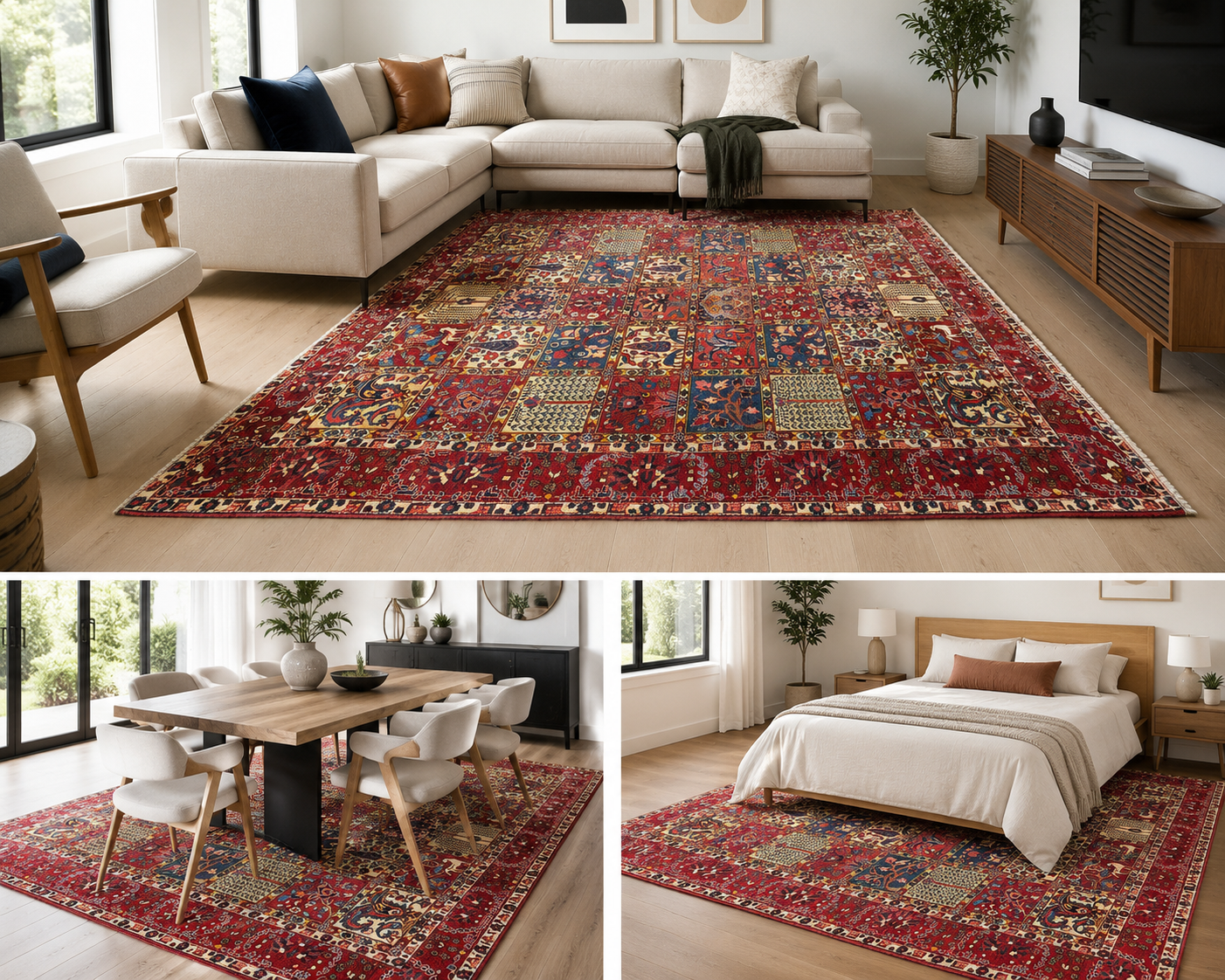 Vintage Bakhtiari Iran Hand Knotted Carpet